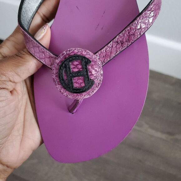 Cole Haan Women's Sandals Size 6.5B Purple Black Leather Flats Casual Classic - Picture 9 of 9